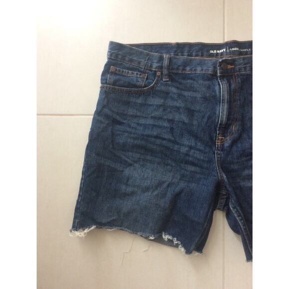 Old Navy Denim Jean Shorts Loose Ample Cut Off Frayed - Picture 2 of 8